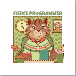 Dread Fierce Programmer Cat Posters and Art